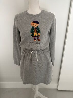 POLO Ralph Lauren Kids Fleece Polo Bear Mini Dress Size 16